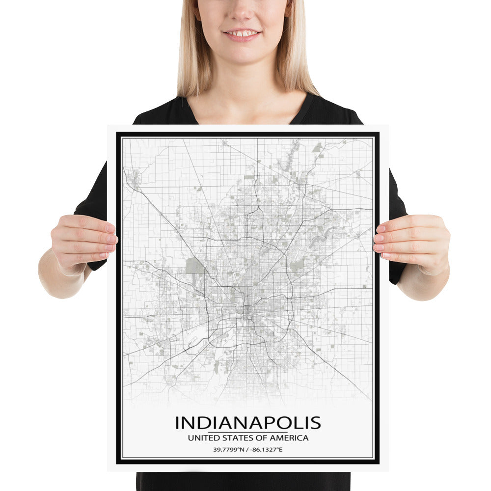 Indianapolis White Map