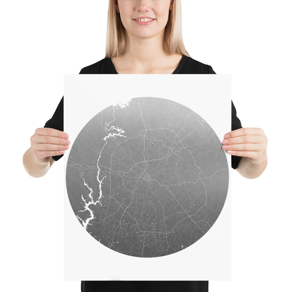 Charlotte Silver on White Paper Map