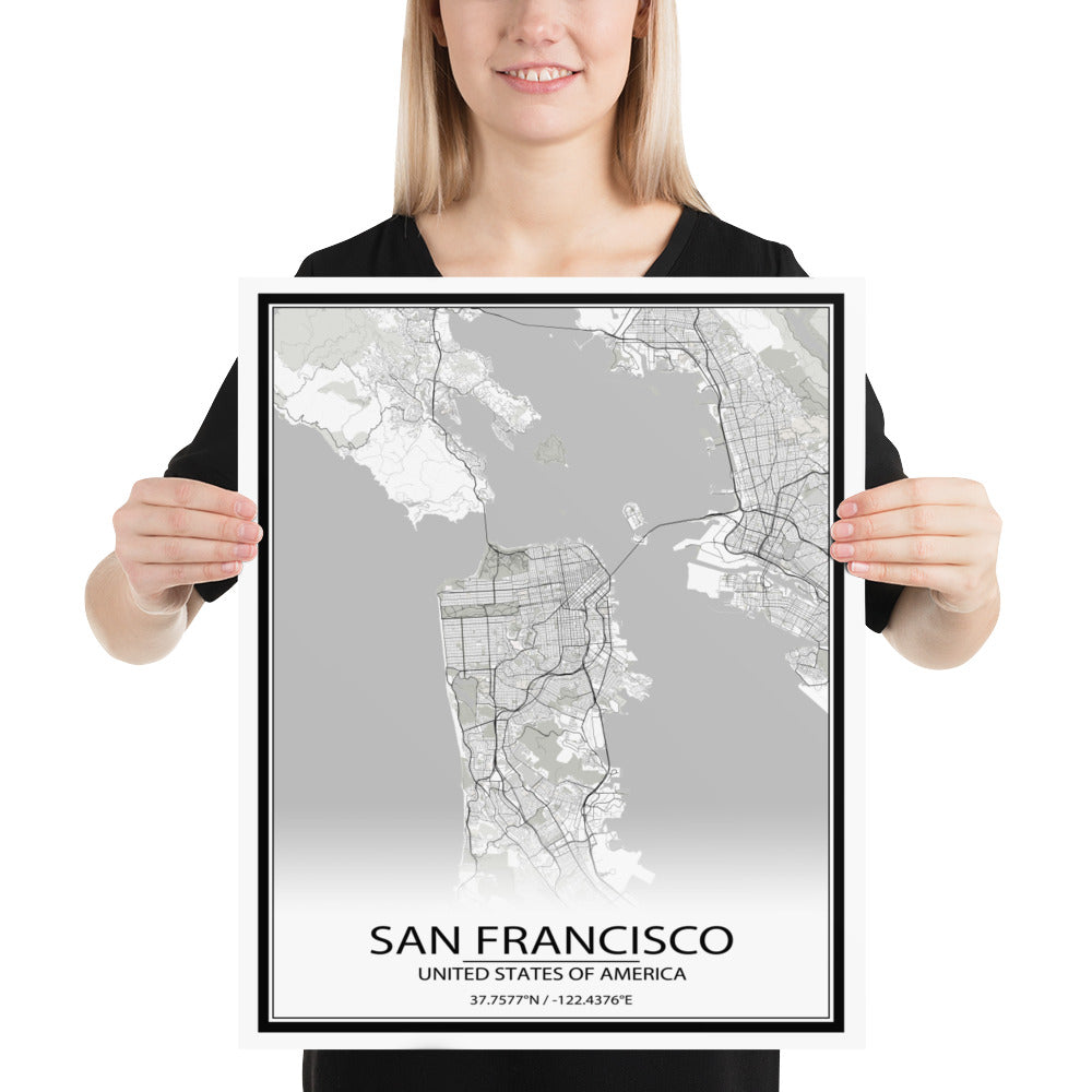 San Francisco White Paper Map