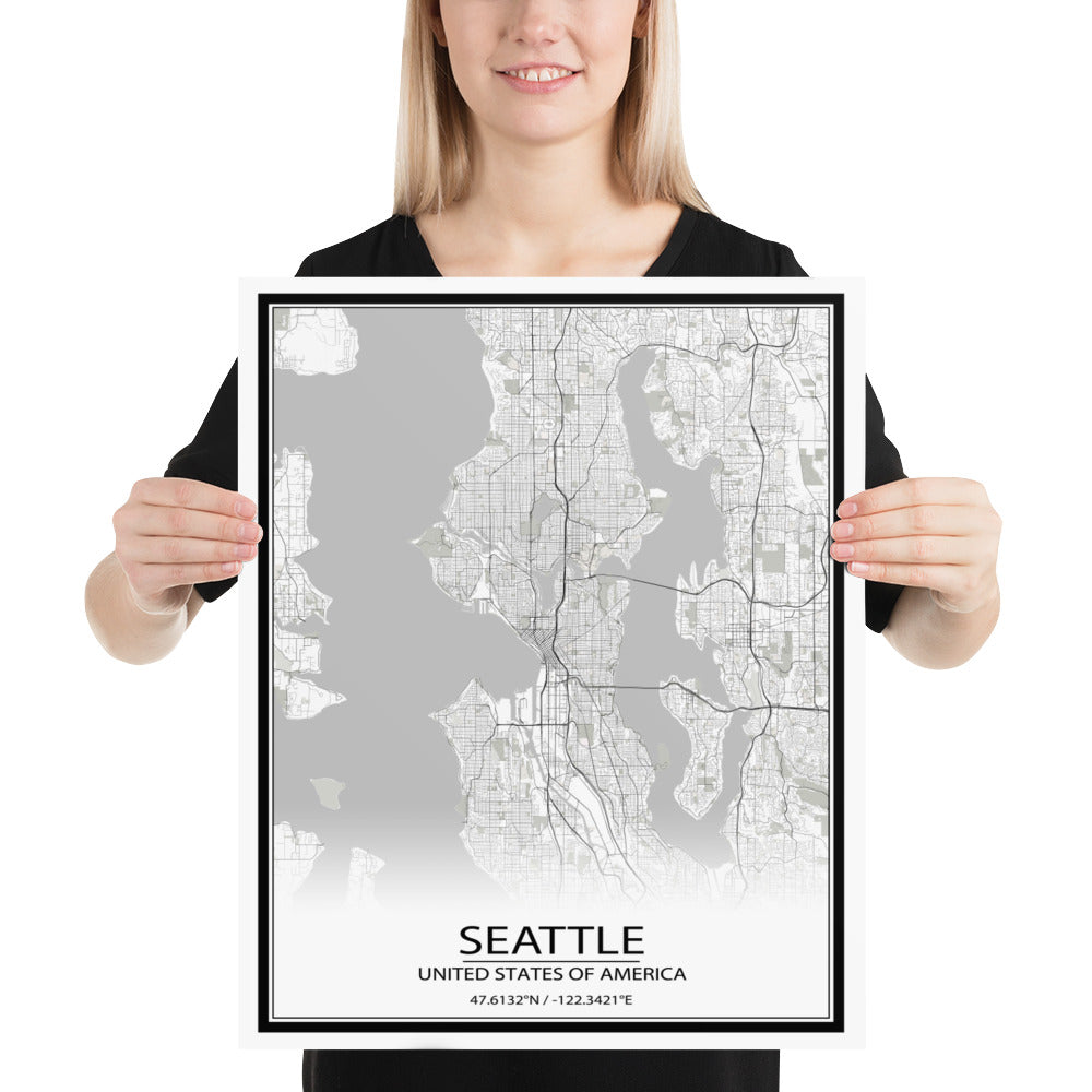 Seattle White Paper Map