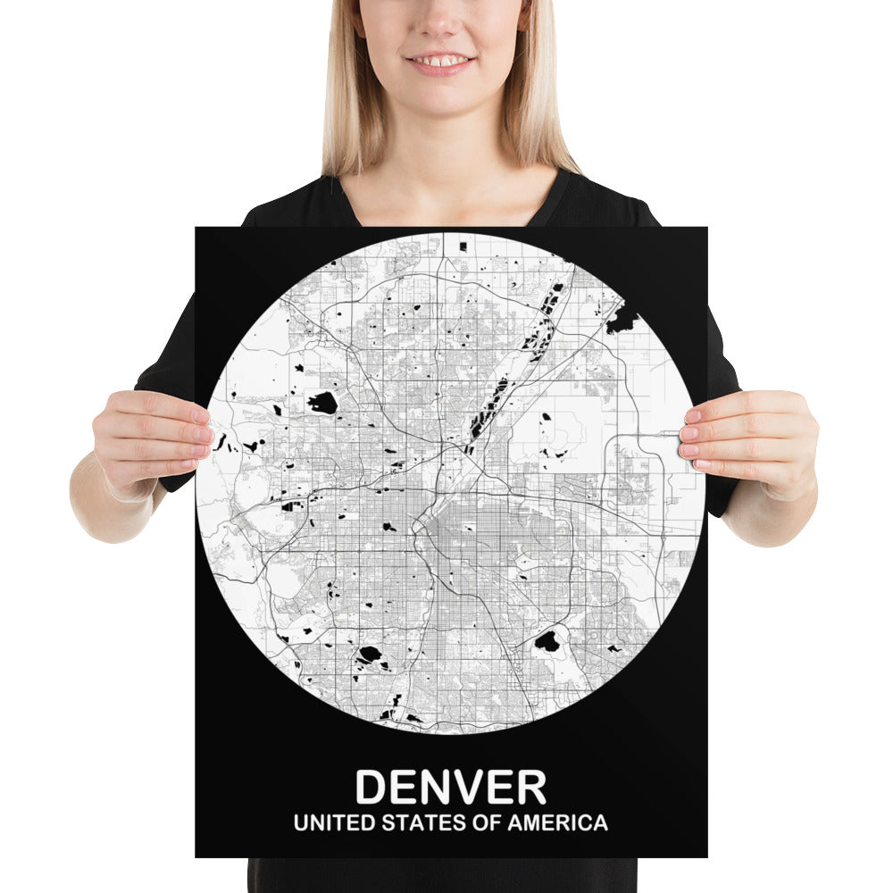 Denver Circular White Paper Map