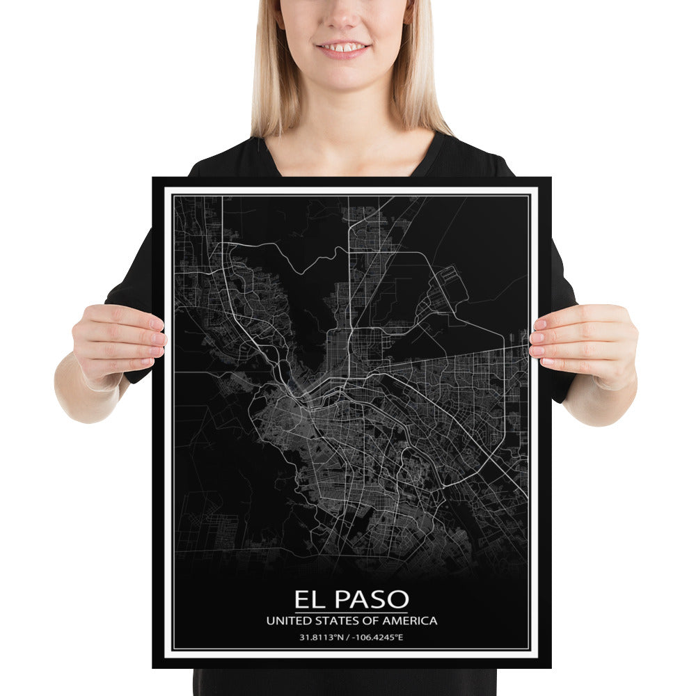 El Paso Black Paper Map