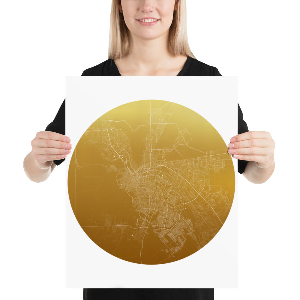 El Paso Gold on White Paper Map