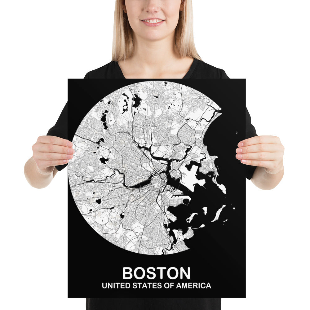 Boston Circular White Paper Map