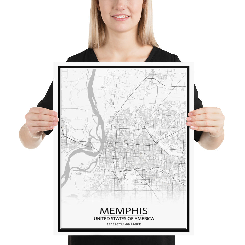 Memphis White Paper Map