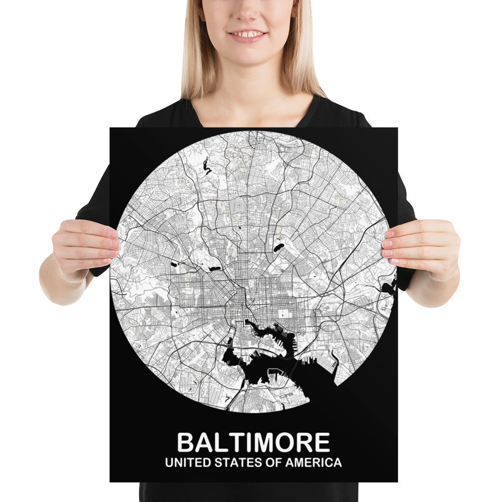 Baltimore Circular White Paper Map