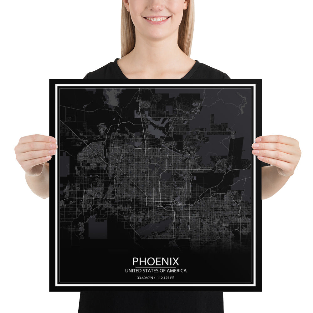 Phoenix Black Paper Map