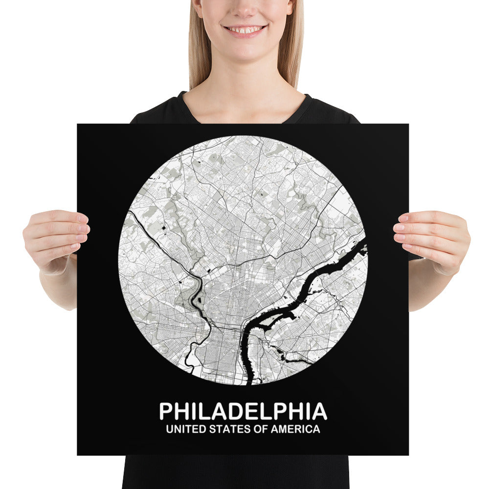 Philadelphia Circular White Paper Map