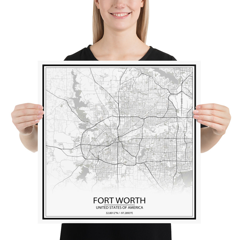 Fort Worth White Paper Map