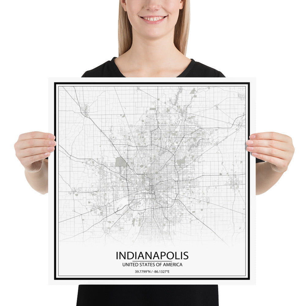 Indianapolis White Map