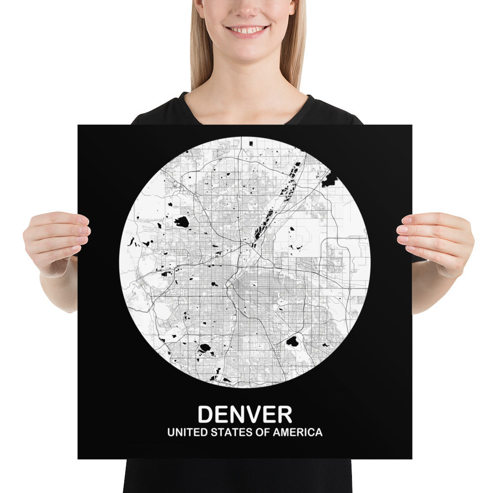 Denver Circular White Paper Map