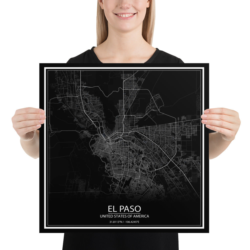 El Paso Black Paper Map