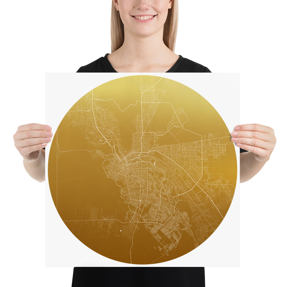 El Paso Gold on White Paper Map