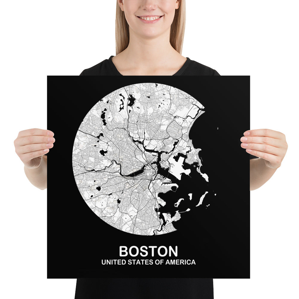 Boston Circular White Paper Map