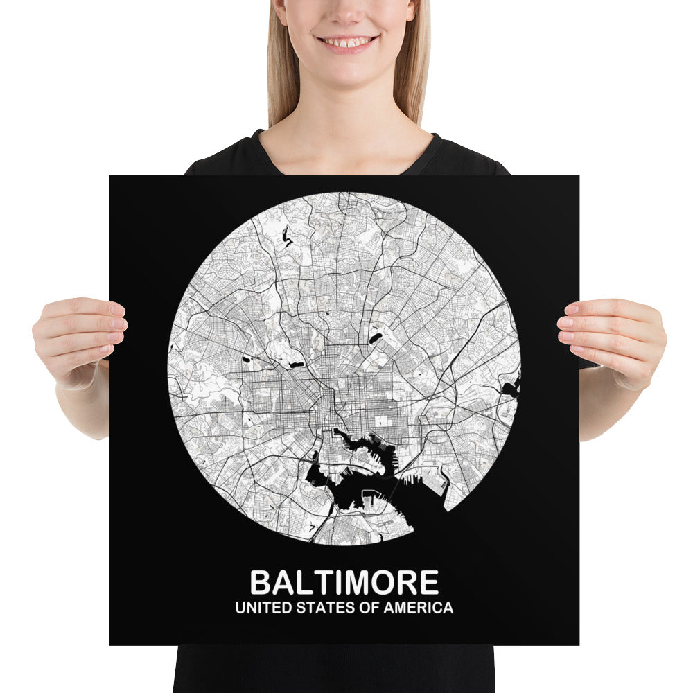 Baltimore Circular White Paper Map