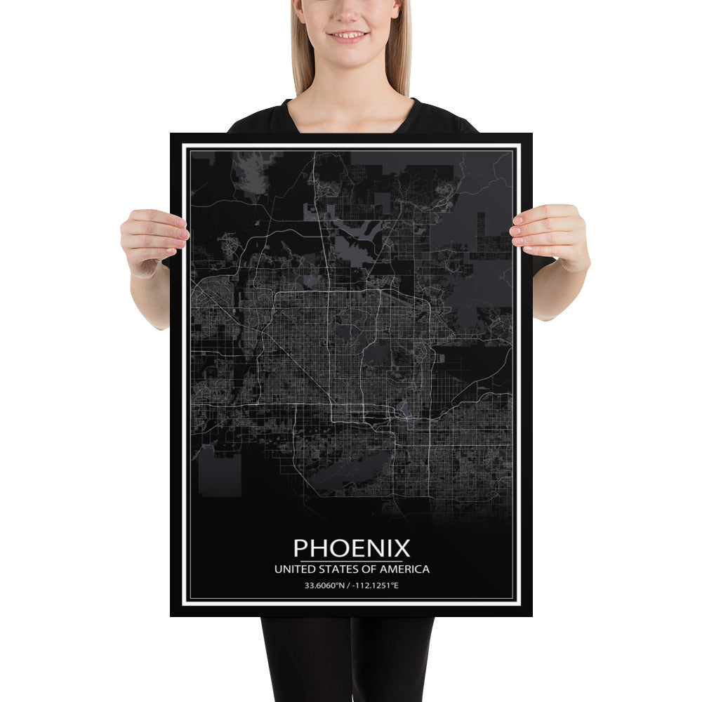 Phoenix Black Paper Map