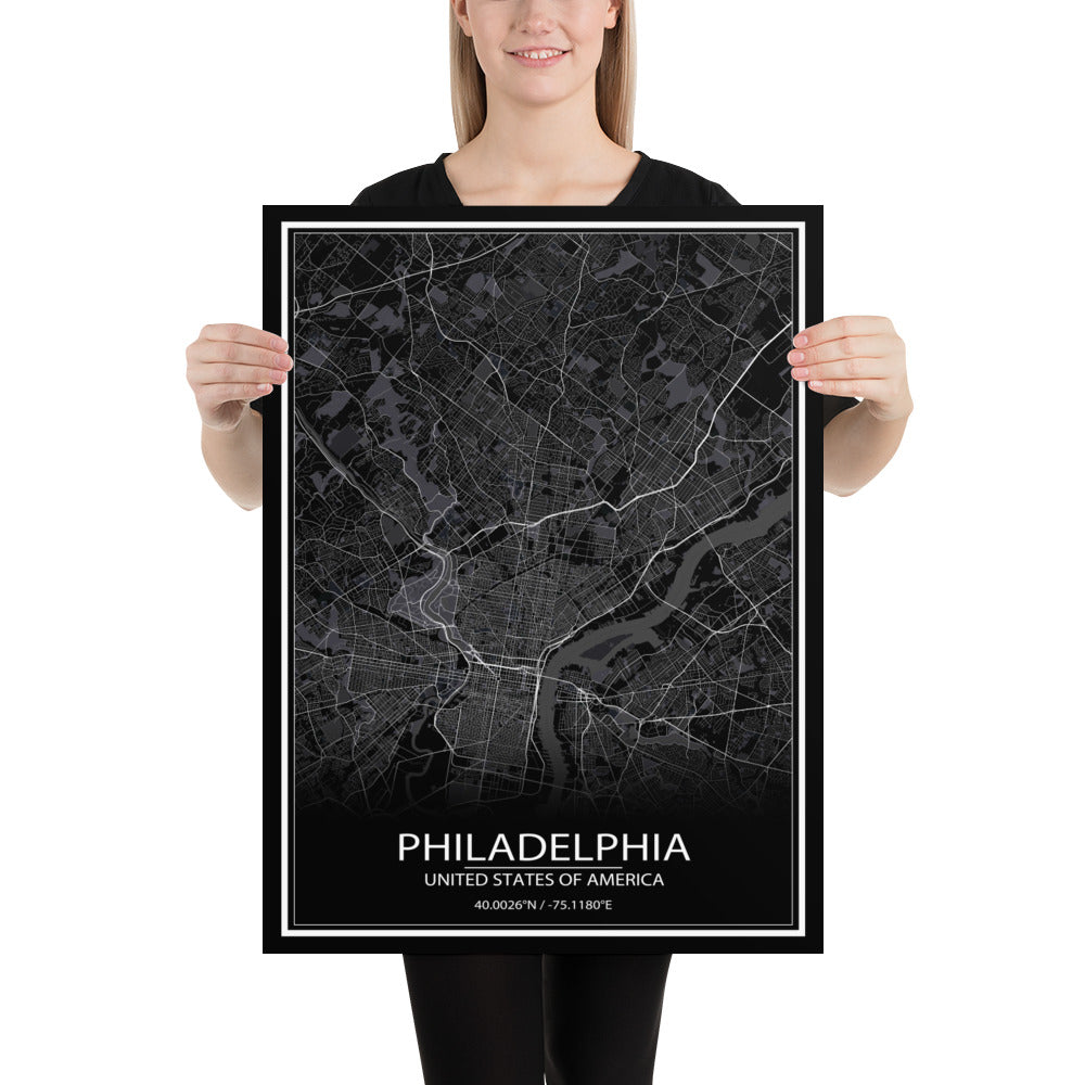 Philadelphia Black Paper Map