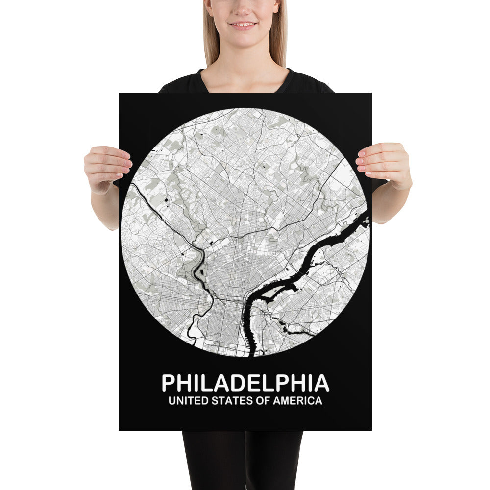 Philadelphia Circular White Paper Map