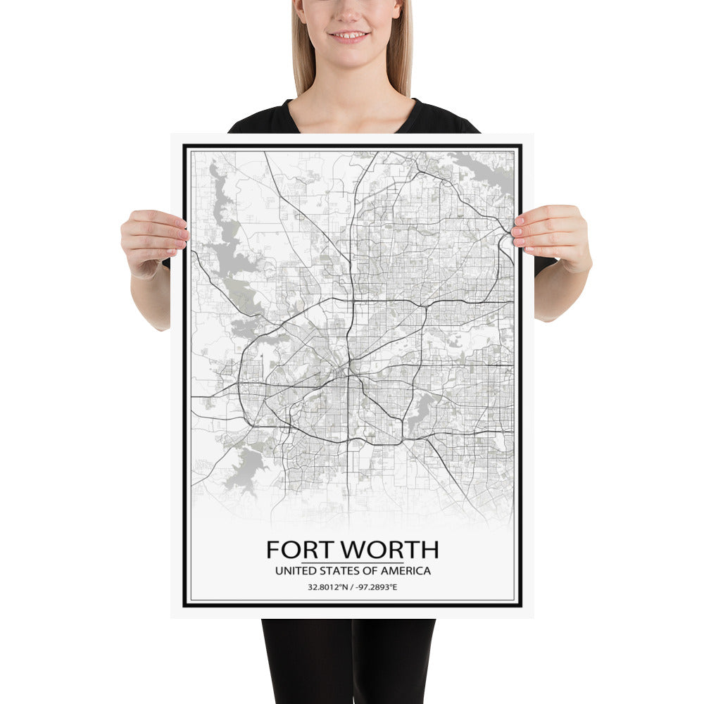 Fort Worth White Paper Map