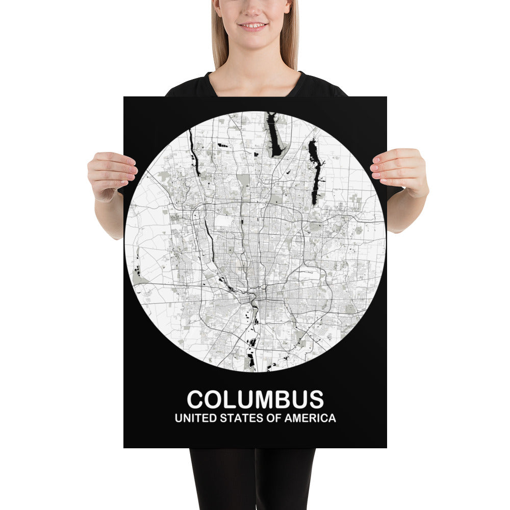 Columbus Circular White Paper Map