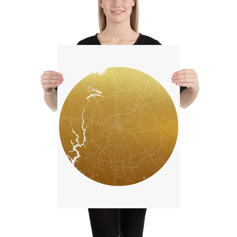 Charlotte Gold on White Paper Map