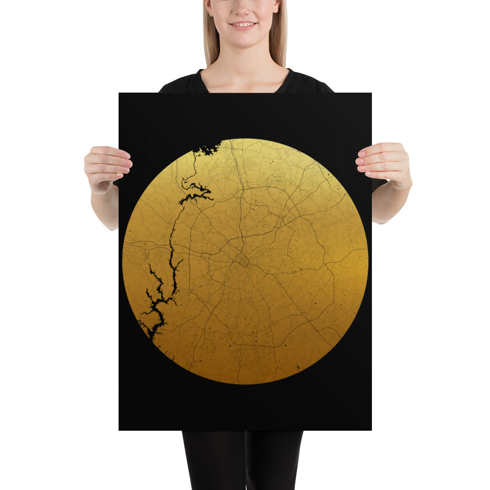 Charlotte Gold on Black Paper Map