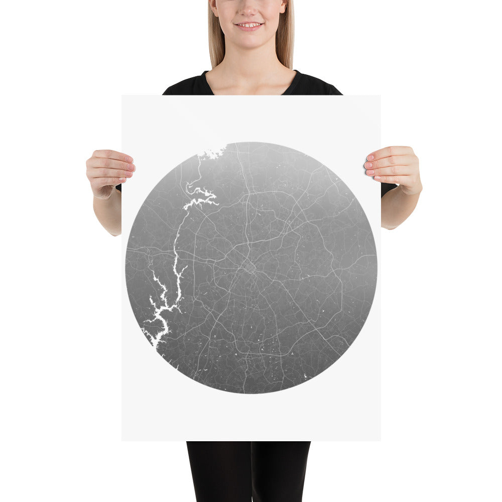 Charlotte Silver on White Paper Map