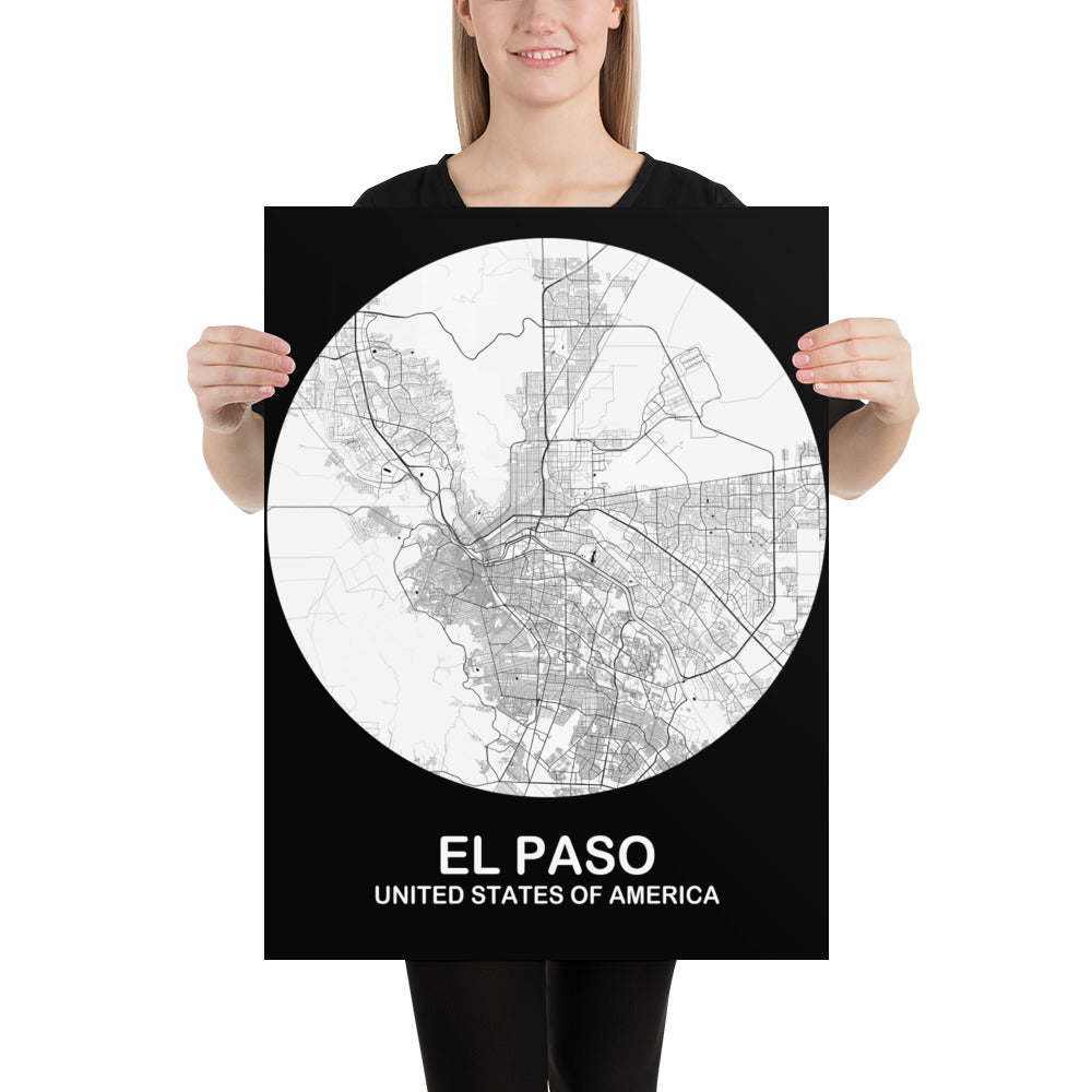 El Paso Circular White Paper Map