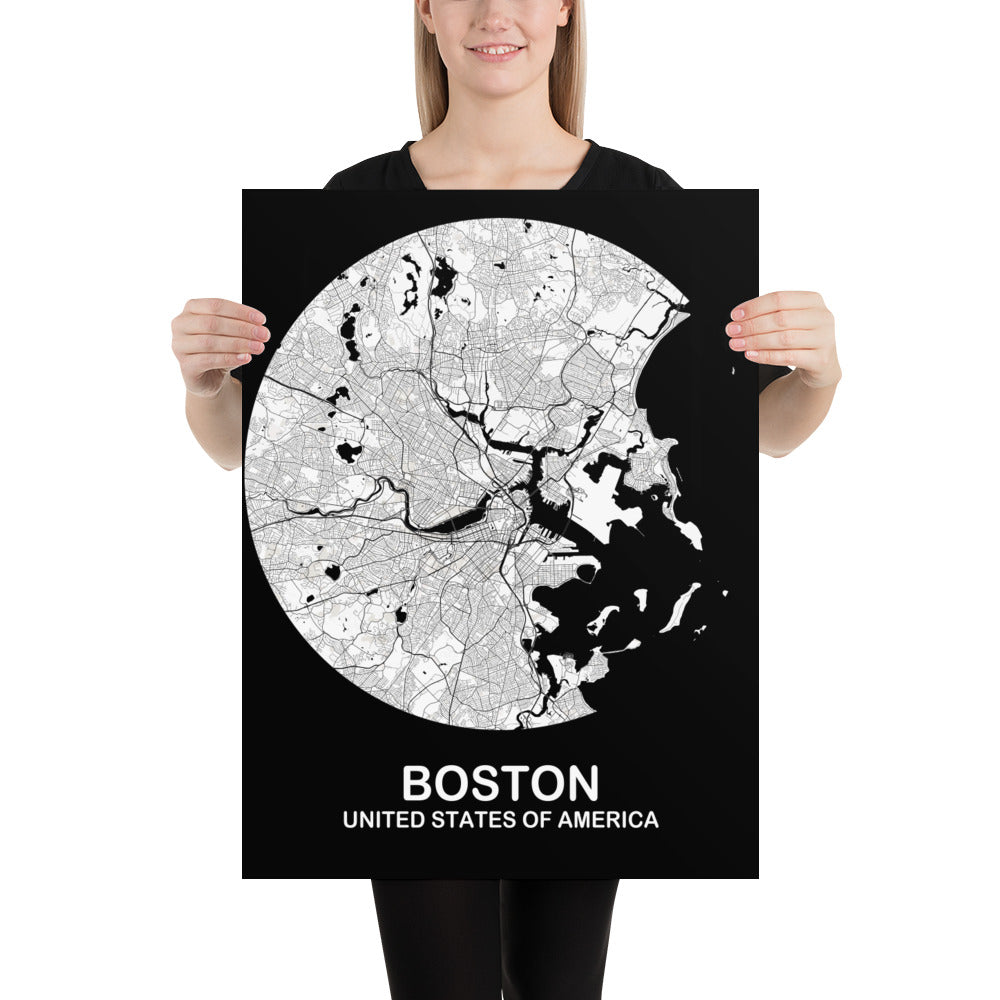 Boston Circular White Paper Map