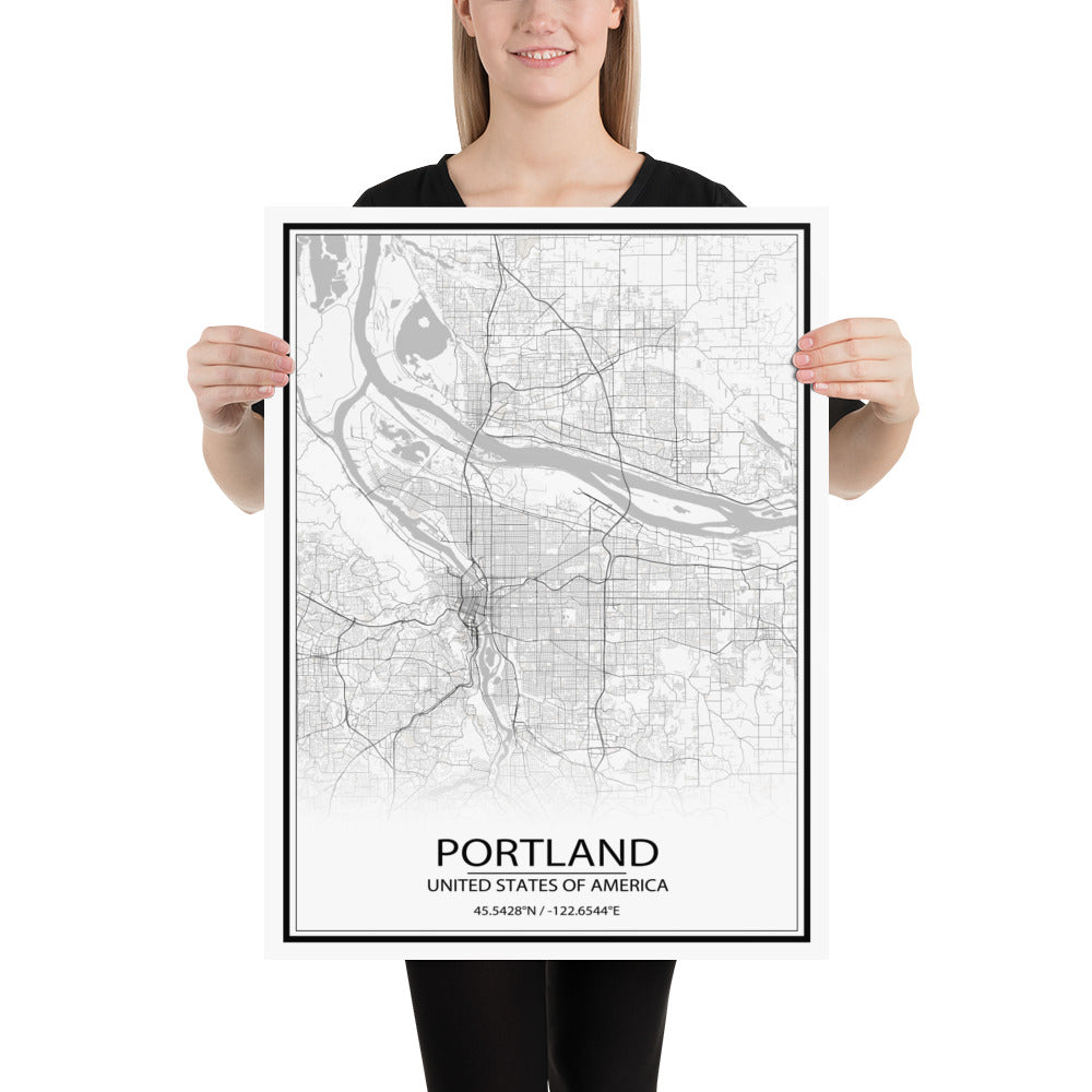 Portland White Paper Map