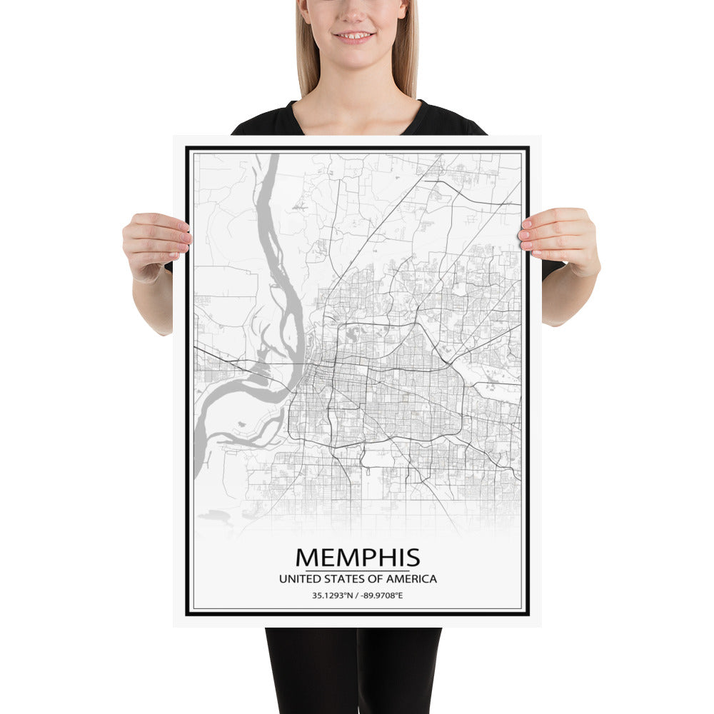 Memphis White Paper Map