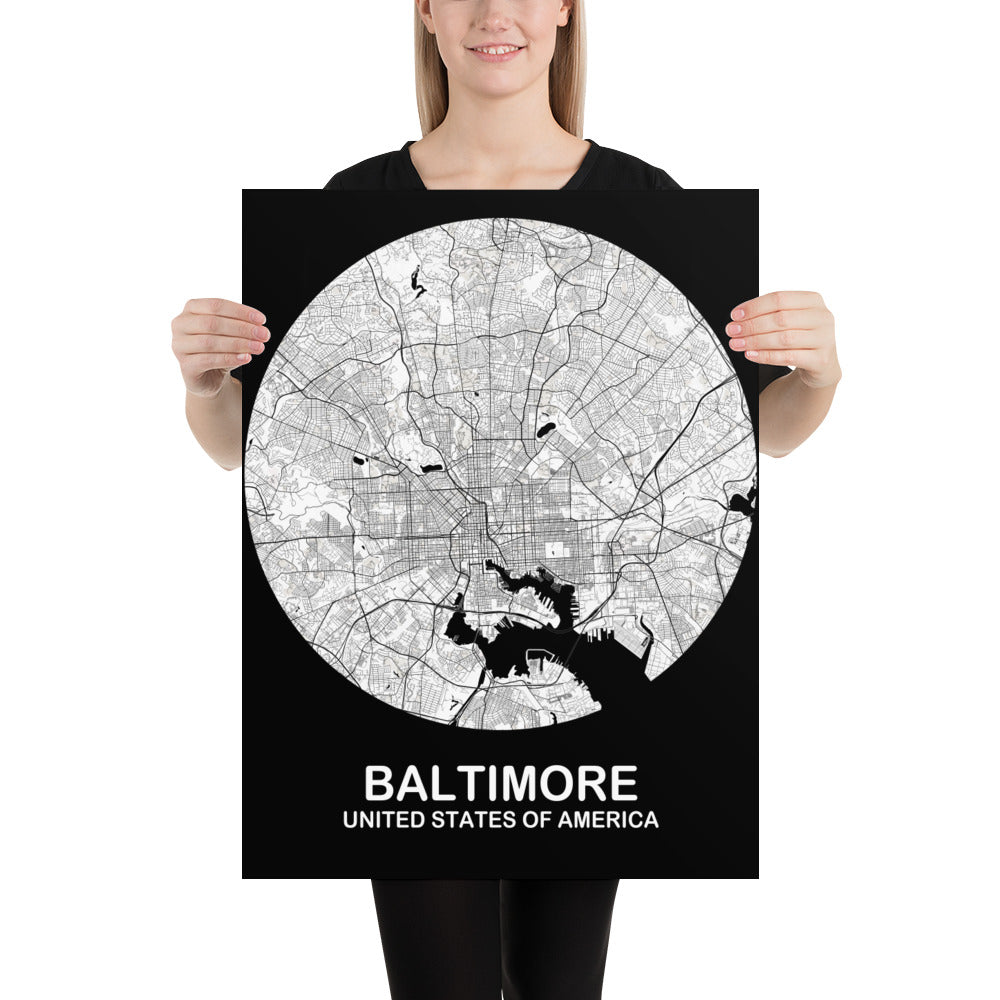 Baltimore Circular White Paper Map