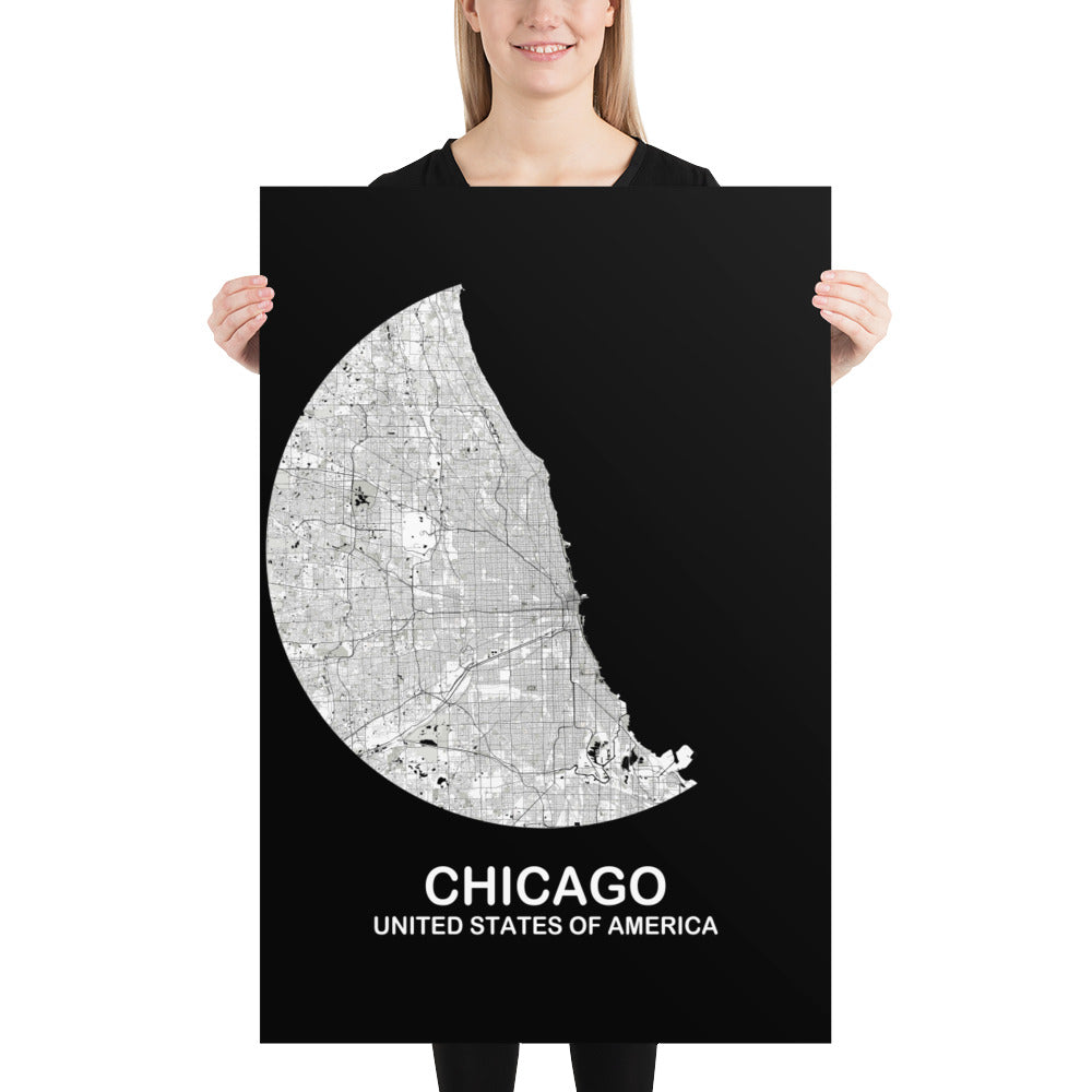 Chicago Circular White Paper Map