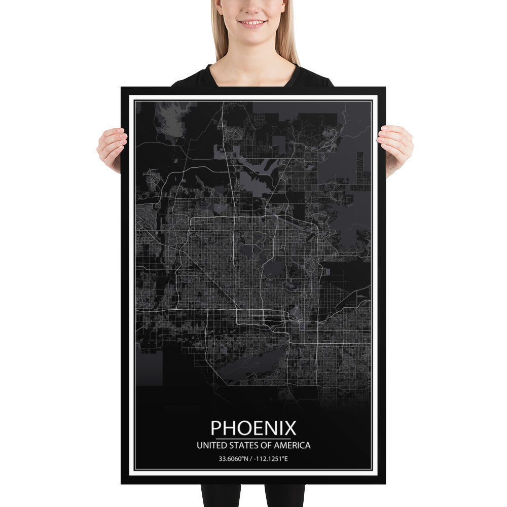 Phoenix Black Paper Map