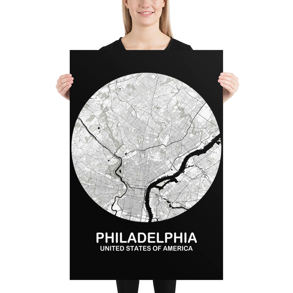 Philadelphia Circular White Paper Map