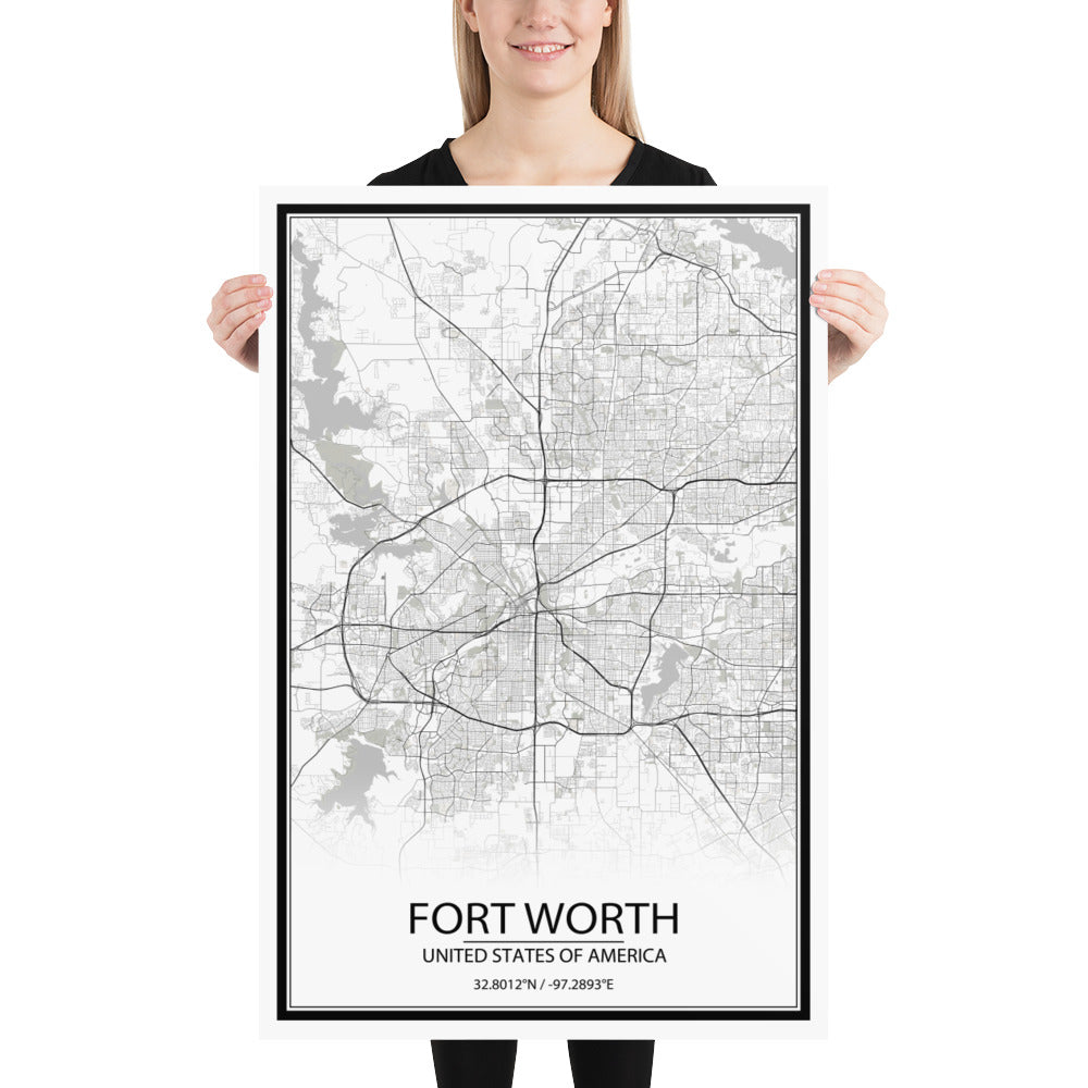 Fort Worth White Paper Map