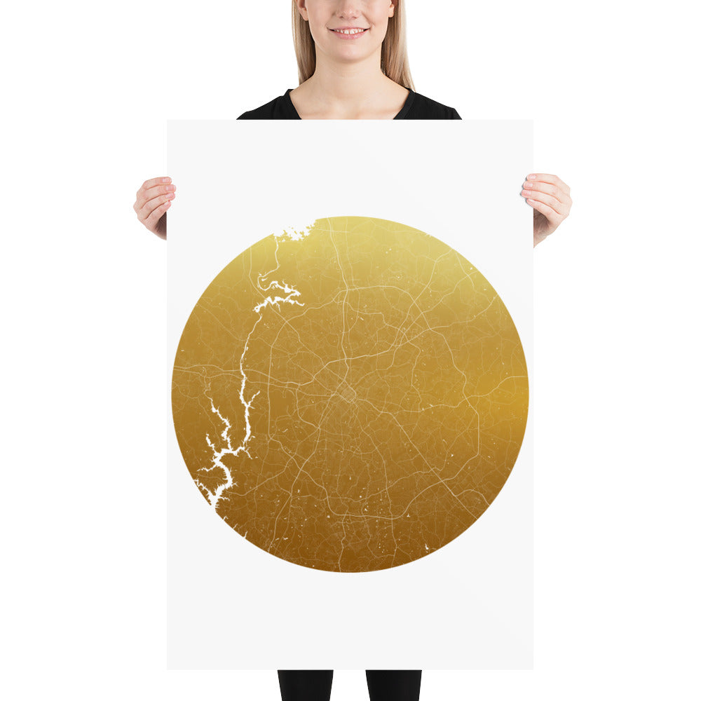 Charlotte Gold on White Paper Map