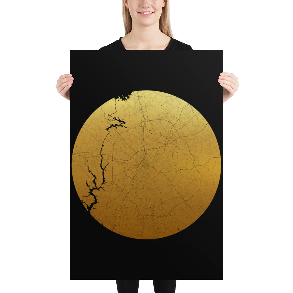 Charlotte Gold on Black Paper Map