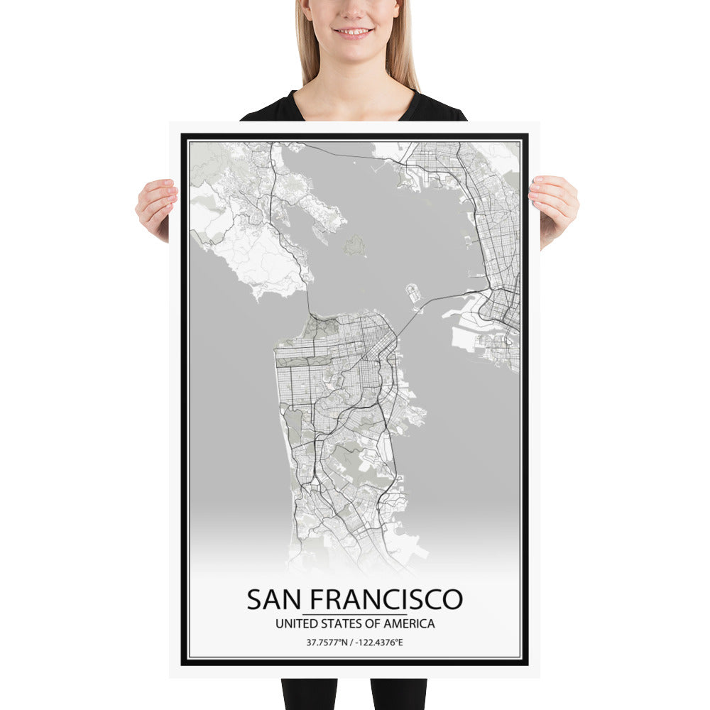 San Francisco White Paper Map