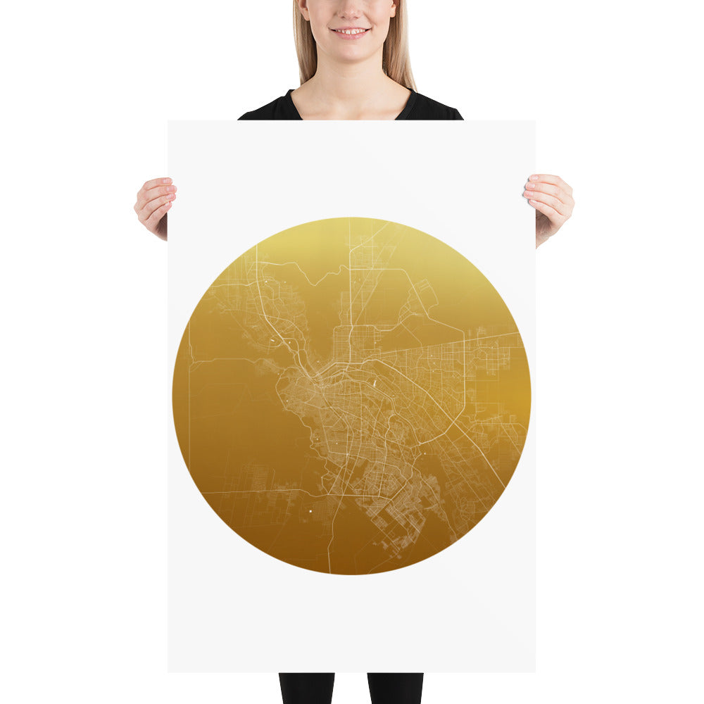 El Paso Gold on White Paper Map