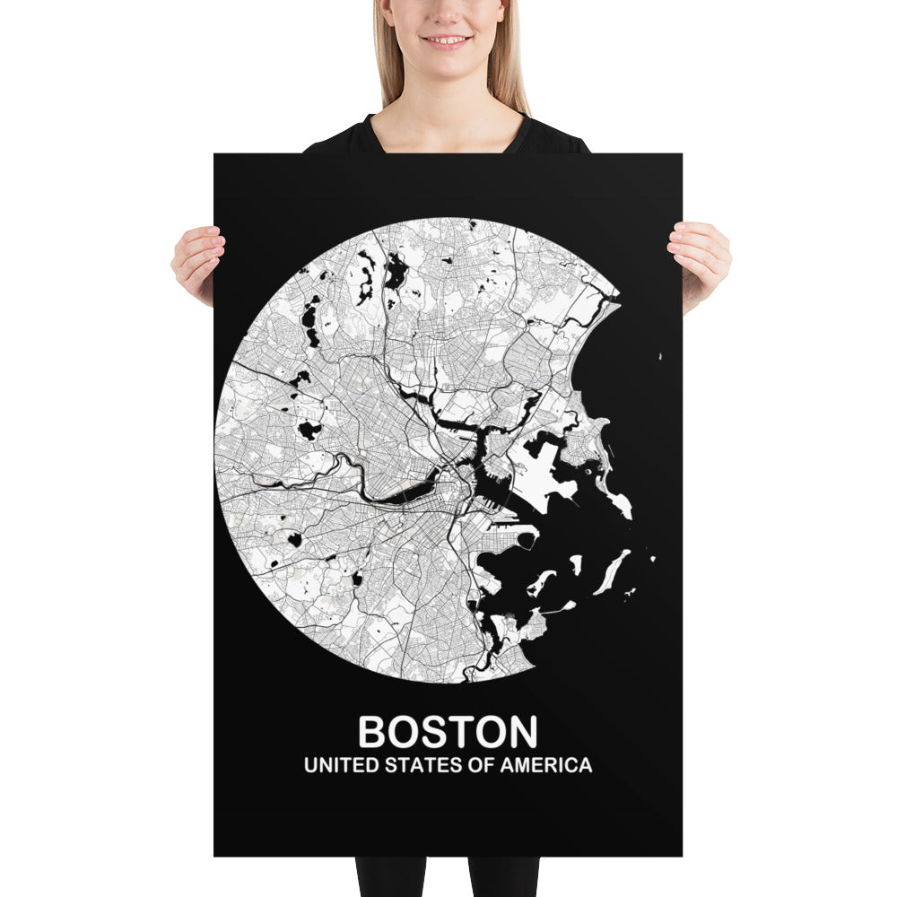 Boston Circular White Paper Map