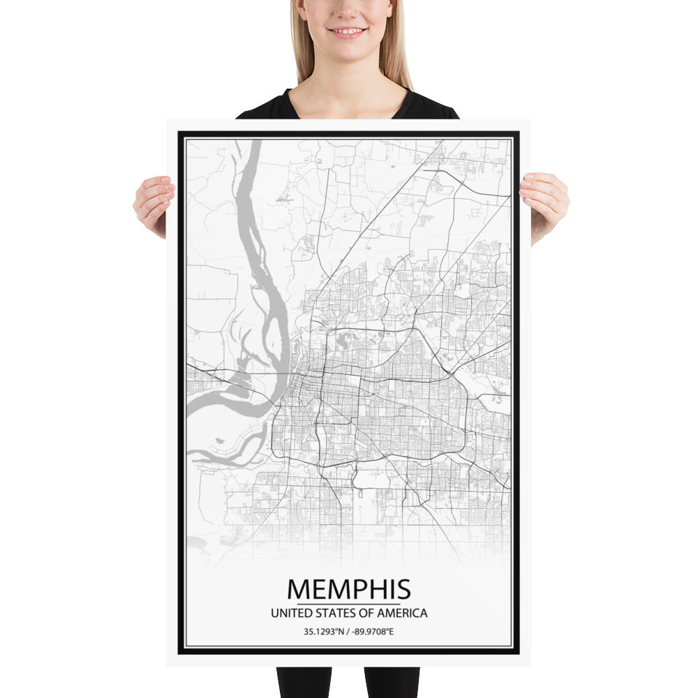 Memphis White Paper Map