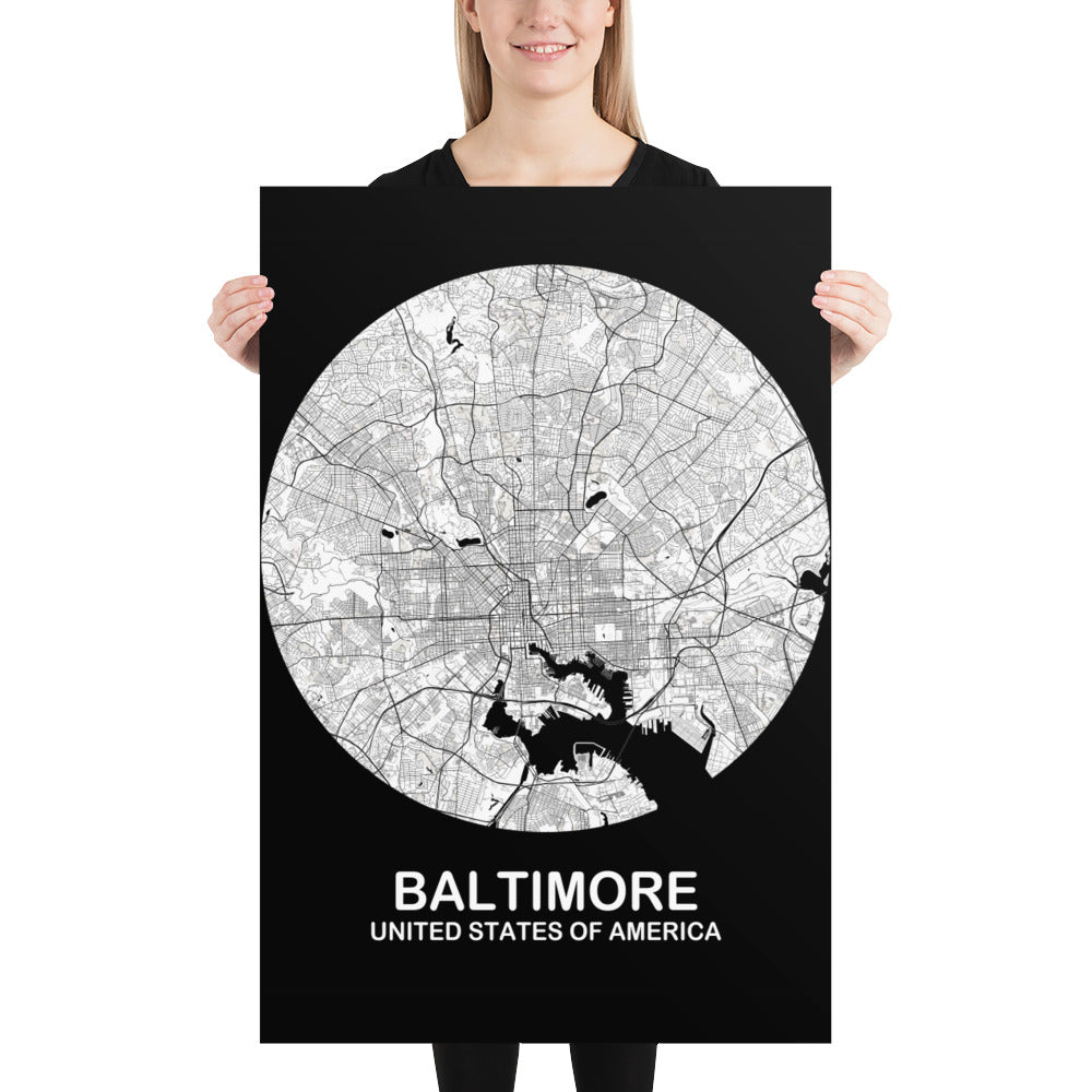 Baltimore Circular White Paper Map